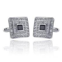 High Quality Classic Luxury Rhinestone Crystal Square Custom Enamel Men's Cufflink Male French Shirt Cuff links Wedding Jewelry