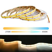 COB CCT LED Strip Lights 608 LEDs/m High Density Flexible Dimmable FOB Led Tape 2700K to 6500K