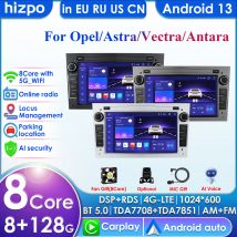 Reproductor GPS para coche 8G + 128G Android 12 2 Din para Opel Astra H J 2004 Vectra Vauxhall