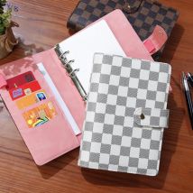 Mode Einfache A6 Macaron Multifunktionale Handbuch Praktische Lose-blatt Leder Karierten Student Notebook Abnehmbare Notizblock