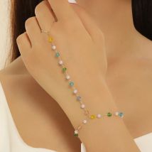 Initial bunte Zirkon Kristall kette Armband Frauen Ring Armband Trend Manifest Schmuck Geschenk für ihre neuen Ja Geschenke