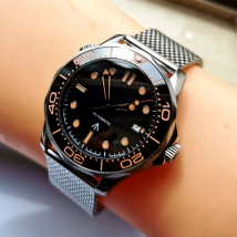 BLIGER 41mm Orologio meccanico da uomo Vetro zaffiro Data 24 gioielli NH35PT5000 MIYOTA 8215 Cinturino in maglia di acciaio inossidabile Lunetta girevole