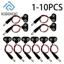 1/5/10 stücke 9V DC Batterie Power Kabel Stecker Clip Barrel Jack Stecker Für Arduino UNO R3 Mega2560 DIY