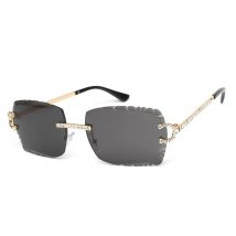 Fashion Rimless Diamond Sunglasses Brand Design Women Small Square Metal Sun glasses Luxury Shades UV400 Eyewear Gafas De Sol