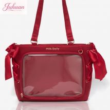 Neue elegante Satin-Unterarmtaschen ItaBag für Mädchen, süße Bänder, Schleife, Umhängetasche, beliebte trendige Handtasche, transparent, Bolsa