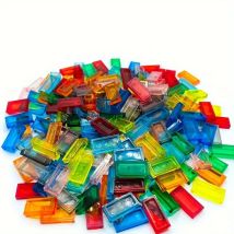 Pannelli luminosi piatti trasparenti 1x2 da 100 pezzi per blocchi di costruzione - Plastica ABS resistente, compatibili con i giocattoli Pixel Art 3069