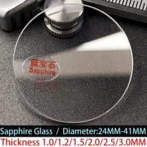 Flat high transparency sapphire glass thickness 1.0/1.2/1.5/2.0/2.5/3.0mm diameter 24mm-41mm circular crystal glass watch parts