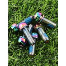 6Pcs M6x17mm Bike Crank Caliper Handlebar Stem Fixing Screws with Gasket Bike Disc Brake Clamp Bolts Bicycles Riding Accessories