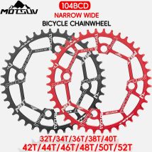 MOTSUV Fahrrad 104MM Kurbel Rundes Kettenblatt 104BCD Breites schmales Kettenblatt 32T 34T 36T 38T 40T 42T 44T 46T 48T 50T 52T Kurbelgarnitur