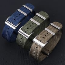 Neues Material, 20 mm, 22 mm, Nylon-Uhrenarmband, langlebiges Stoff-Uhrenarmband mit Edelstahlschnalle, Sport-Uhrenarmband für Männer und Frauen