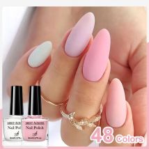 MEET ACROSS 8 ml rosa weiß nackter, wasserbasierter, abziehbarer Nagellack, Glasflasche, Nagellack, DIY-Design, keine Lampe erforderlich