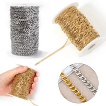 2 Meter kein Verblassen Edelstahl Halskette Gold Farbe Ketten Verbindungskabel für Schmuck Armband Tasche DIY Zubehör Erkenntnisse