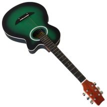 Runde Zurück 38 Inch Lager Linde Top Elektrische Akustische Gitarre 6 String Folk Gitarre mit Kleine Fehler Ohne Truss Rod