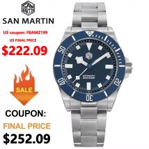 San Martin SN0121T Titanium Diving Watch NH35 Automatic Movement Watches Grade5 Titanium 120 Click Waterproof 300m Wristwatch