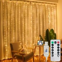 100-600 LED Dekoracja Urodzinowa LED 8 Trybów Świąteczne Lampki USB Kurtyna Świetlna Ślubne Lampki Fairy Light Navidad Nowy Rok 2026