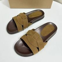 Thick Sole Women Summer Sandals Faux Fur Brown Cross Straps Brand Design Outdoor Casual Daily Wear Beach Shoes for Ladies