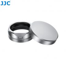 JJC quadratischer Gegenlichtblende aus Metall mit Objektivdeckel für FUJIFILM X, halber Gegenlichtblende, Sonnenschutz für Fujifilm, kompatibel mit UV-Filtern