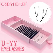 Q&DYHDHZP U-förmige YY Nerz-Faux-Wimpernverlängerungen – Volumen-Boosting-Falsche Wimpernvergrößerung im YY-Wimpernverlängerungsstil