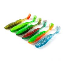 JOHNCOO 4 Stück 95 mm 8,5 g weicher Biat Ammonit Shad Angelköder Kurbelköder Karpfen Forelle Swimbait Silikonwurm Karpfen künstlich