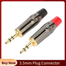 3,5-mm-Audiostecker-Anschlüsse, 3-polig, Stereo-Stecker, vergoldet, zum Löten, ersetzt 3,5-mm-AUX-Anschluss mit Endbuchsen