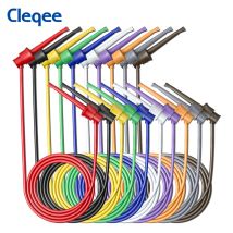 Cleqee P1520 10 Stück Messleitung Testhaken Testkabel 1 Meter Dual-IC-Testhakenklemme für elektronische Tests