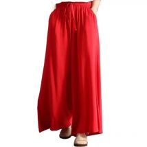 Frauen Sommer Vintage Baumwolle Leinen Hosen Lange Palazzo 2025, Frühling Celmia Casual Lose Breite Bein Hosen Röcke Hosen 6XL 7XL