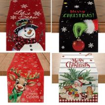 Weihnachten Tisch läufer Tischdecke Esstisch Dekor Elch Schneemann Santa Claus gedruckt Tisch läufer Weihnachten Dekor liefert