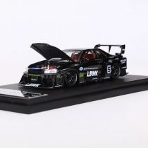 Street Weapon SW 1:64 LBWK R34 Schwarz Nr. 5 Legierung Automodellkollektion Super Silhouette Hood Can Open Miniatur Carros Toys