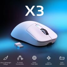 ATTACK SHARK X3 ratón inalámbrico para juegos, periférico ergonómico para PC, 49g, Triple modo PAW3395, Sensor óptico de 26K DPI, botones programables