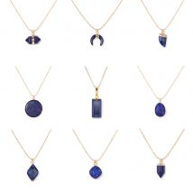 Lapislazuli Anhänger Halskette Unregelmäßige Blaue Lapislazuli Stein Halskette Gold Farbe Kette Halsband Schmuck Geschenk Für Frauen Freund