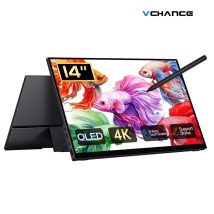 14-Zoll-tragbarer Monitor OLED 4K-Touchscreen mit Stylus, 400 Nits, frei einstellbarer Display-Extender für Laptop, PC, MacOS-Telefon mit Tasche