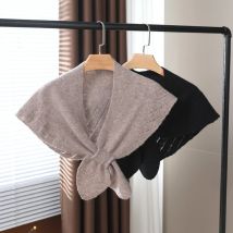 100% wolle Gestrickte Dreieck Schals Frauen Aushöhlen Mode Poncho Bluse Schulter Gefälschte Kragen Cape Weiche Warme Hals Schals Mädchen