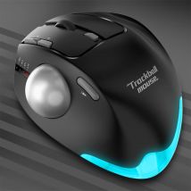 Mouse trackball wireless Bluetooth 2.4G RGB Mouse roller ergonomico ricaricabile Connessione a 3 dispositivi Controllo pollice per PC iPad