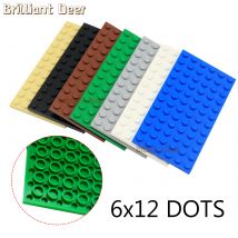 10 SZTUK 6X12 Dots Base Plate Classic MOC DIY City Figures Building Blocks Bricks Parts Kompatybilny z 3028 Zabawki dla dzieci Prezent