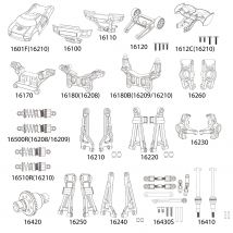 MJX Hyper Go H16H 16208 16209 16210 Differenziale Originale Ammortizzatore Ingranaggio Braccio di Sospensione RC Auto Pezzi di Ricambio