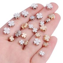 6/8mm Vierblättriges Kleeblatt CCB Perlen Glück Perlen Lose Spacer Charms für Schmuck Zubehör DIY Herstellung Halskette Armband Schlüsselanhänger
