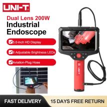UNI-T UT668 Endoscopio industriale rotante a doppia lente Telecamera di ispezione endoscopio HD da 5 pollici Boroscopio automobilistico Impermeabile IP67