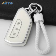 AEYG Autoschlüsseletui für VW Golf 8 Mk8 GTI GTD R ID3 ID4 2020 Dekoration Silikon Autoschlüsseletui Fob Halter Abdeckung Zierleiste Zubehör