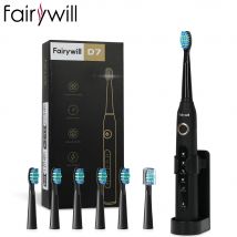 Fairywill Spazzolino elettrico sonico FW-D7 Carica USB Ricaricabile Spazzolini elettronici impermeabili per adulti Testine di ricambio