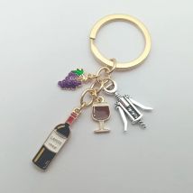 Europäischen und Amerikanischen cocktail trauben wein flasche opener wein glas trauben wein keychain bar emaille keychain