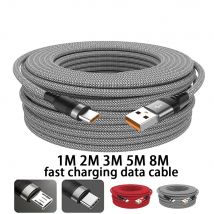Kabel USB typu Cmicro USB 8M 3M 2M 1.5M 1M 6A Kabel do transmisji danych 5M Szybkie ładowanie dla Iphone 15 Samsung Huawei Xiaomi Camera Ps5 Ps4