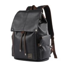 Leather Men Backpack, Vintage 15.6 inch Laptop Daypack, Waterproof Durable Travel Knapsack, College Leather Rucksack