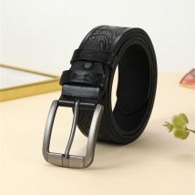 1 Stück Herren-Gürtel mit Pin-Crimps und Blumenmuster.