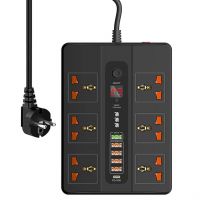 Timer Power Strip Surge Protector 2500W, 6 prese 6 porte USB (1USB C), stazione di ricarica del cavo di prolunga della spina europea per l'home Office