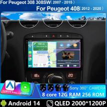 Android 14 Carplay Auto Für Peugeot 308 308 SW 2007-2015 408 2012-2020 Auto Radio GPS multimedia Video Player Stereo WIFI + 4G DSP