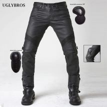 UGLYBROS Spodnie Motocyklowe Jeansowe Męskie Damskie Ochraniacze Moto Pancerz Spodnie do Jazdy Motocyklem Wiosna Jesień Lato Zima Oddychające