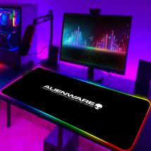 RGB Alienware Gaming Mauspad XXL Große PC Gamer Tastatur Schreibtisch Matte 900x400mm LED Computer Zubehör Tapis de Souris Mousepad