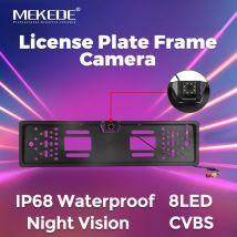 MEKEDE Wasserdichte Nachtsicht Auto Rückansicht Kamera EU Europäischen Kennzeichen Rahmen Universal Fahrzeug Reverse Backup Kamera