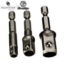 3Pcs Hex Buchse Bohrer Adapter 1/4 "3/8" 1/2 "Hex Schaft Erweiterung Bohrmaschine Bit Hex Buchse Fahrer für Power Tools