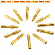 1-10Pair 2mm 3mm - 8mm Bullet Bananenstecker Vergoldete Bananen Männlich Weiblich Stecker Batterie Stecker Kits für RC Batterie Teile DIY
